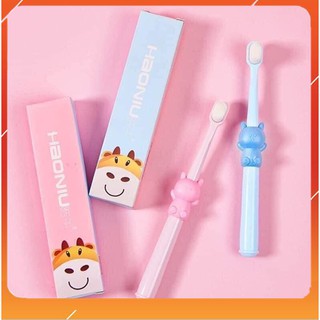 [BẢO VỆ BÉ] Bàn chải đánh răng cho Bé HaoNiu với sợi lông siêu nhỏ chỉ 0.07mm không làm tổn thương đến lợi của bé