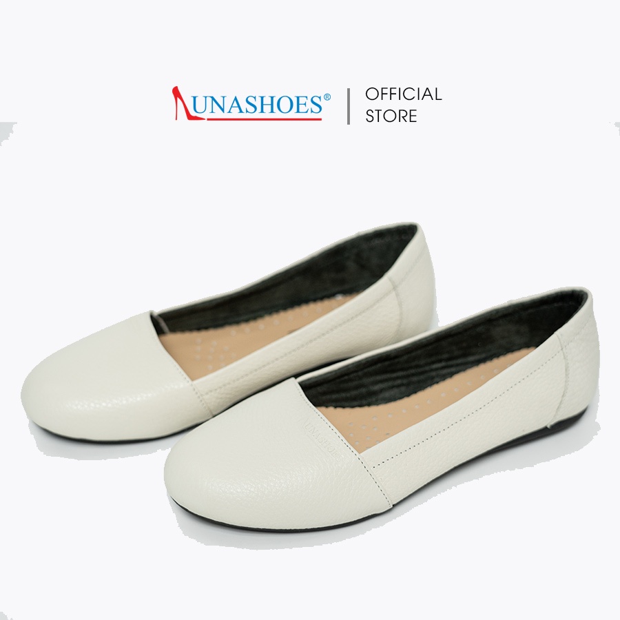 Giày búp bê nữ mũi tròn thương hiệu LUNASHOES 1062 bảo hành 2 năm giầy da bò thật sẵn hàng full box