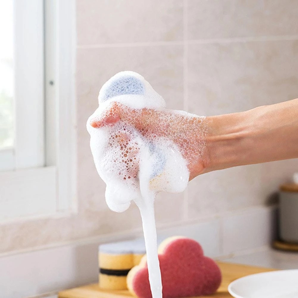 1 x Miếng Bọt Biển Rửa Chén Hai Mặt Hình Đám Mây