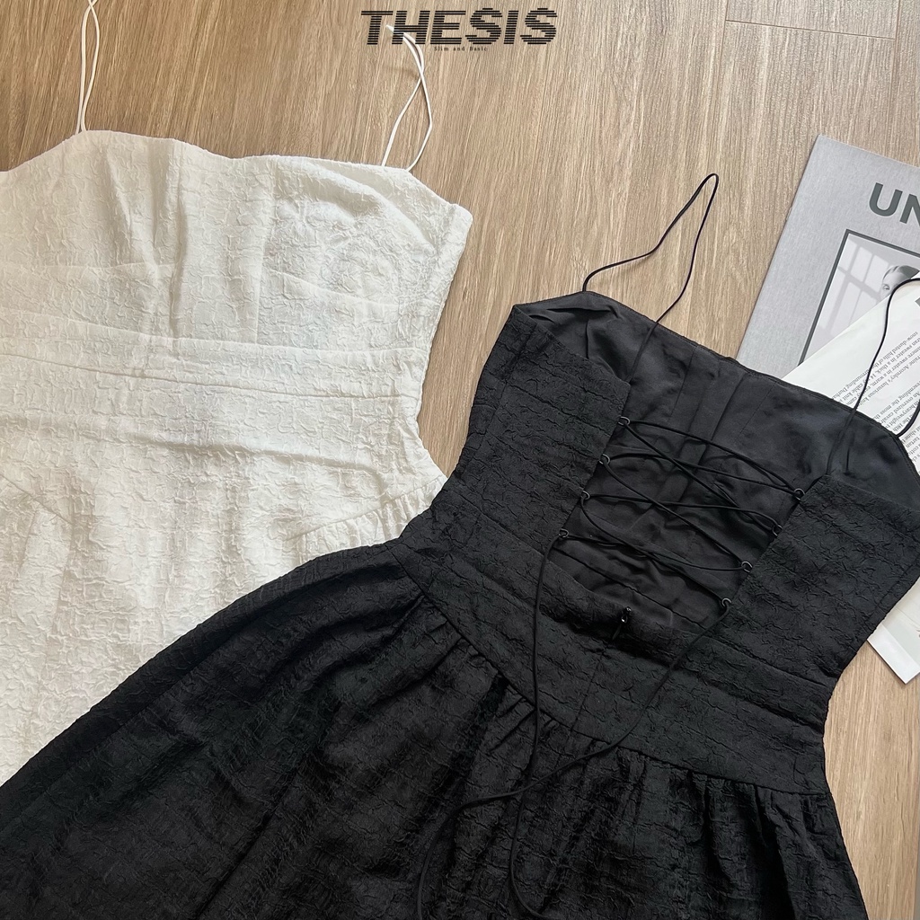 PANSY DRESS - Váy Xòe Hở Lưng Đan Dây Lưng THESIS
