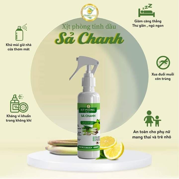 Bình xịt phòng Tinh dầu sả chanh, sả quế đuổi muỗi 200ml khử mùi hiệu quả (mùi tự chọn)