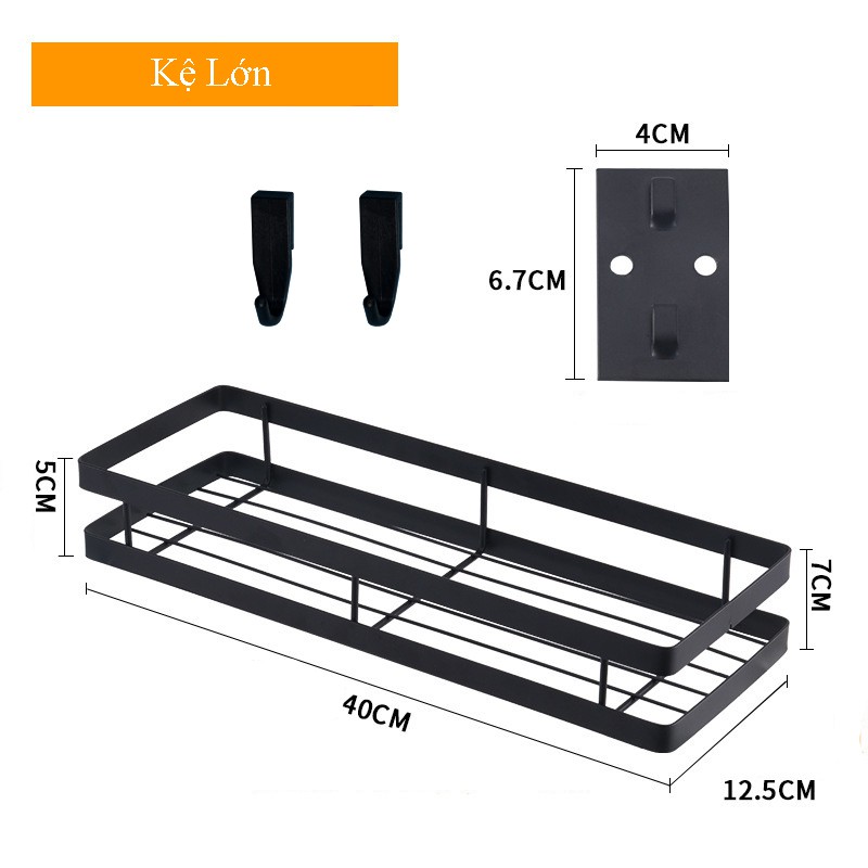 Kệ Gia Vị Dán Tường Nhà Bếp Đa Năng SENNAI Bằng Thép Cacbon Có Kèm Keo Dán, Đinh Ốc Chuyên Dụng