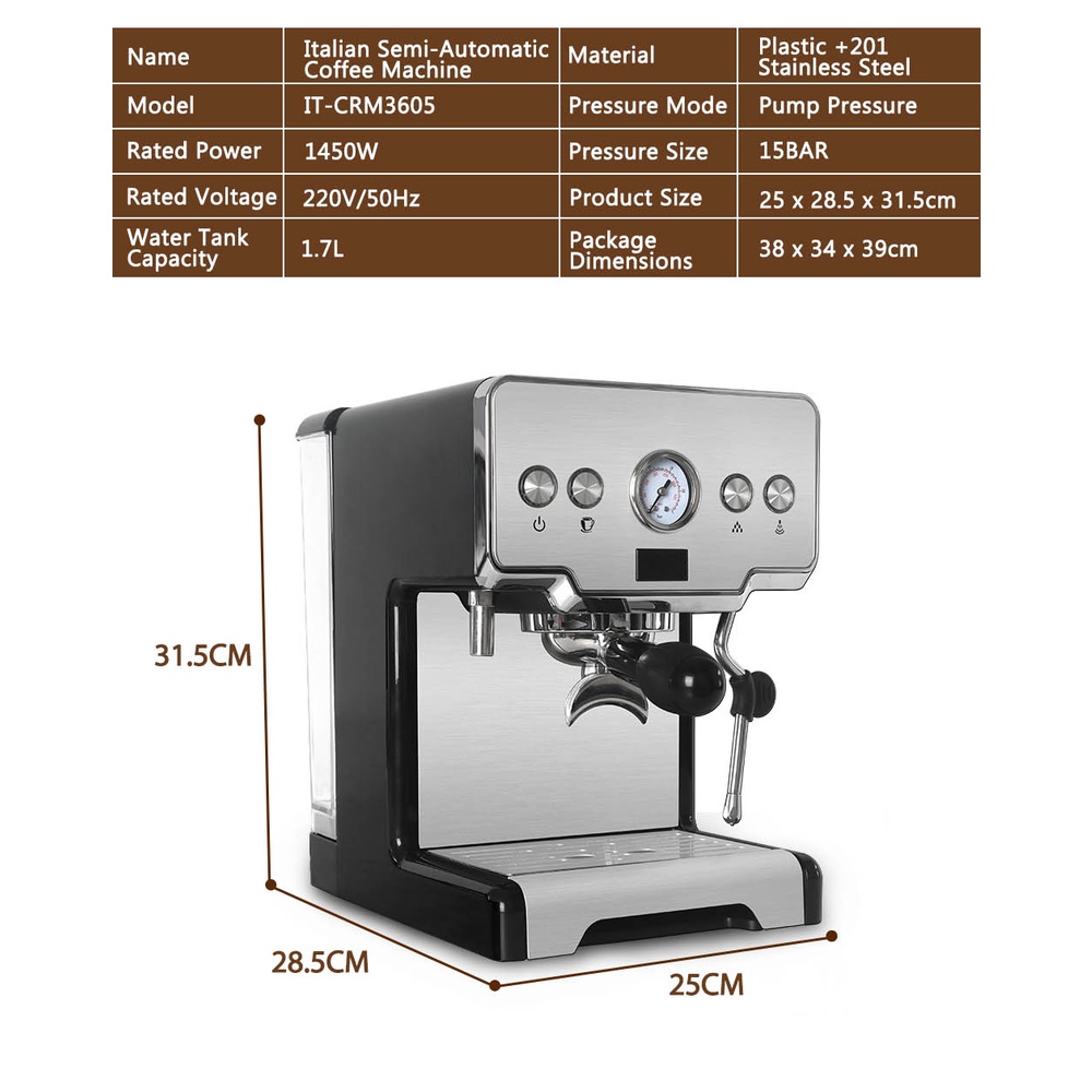 Máy pha cà phê CRM 3605E Espresso