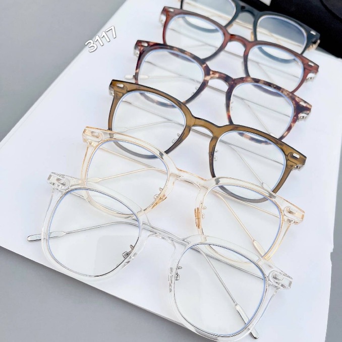 Mắt kính gọng vuông chống bức xạ thời trang hàn quốc cho nam nữ