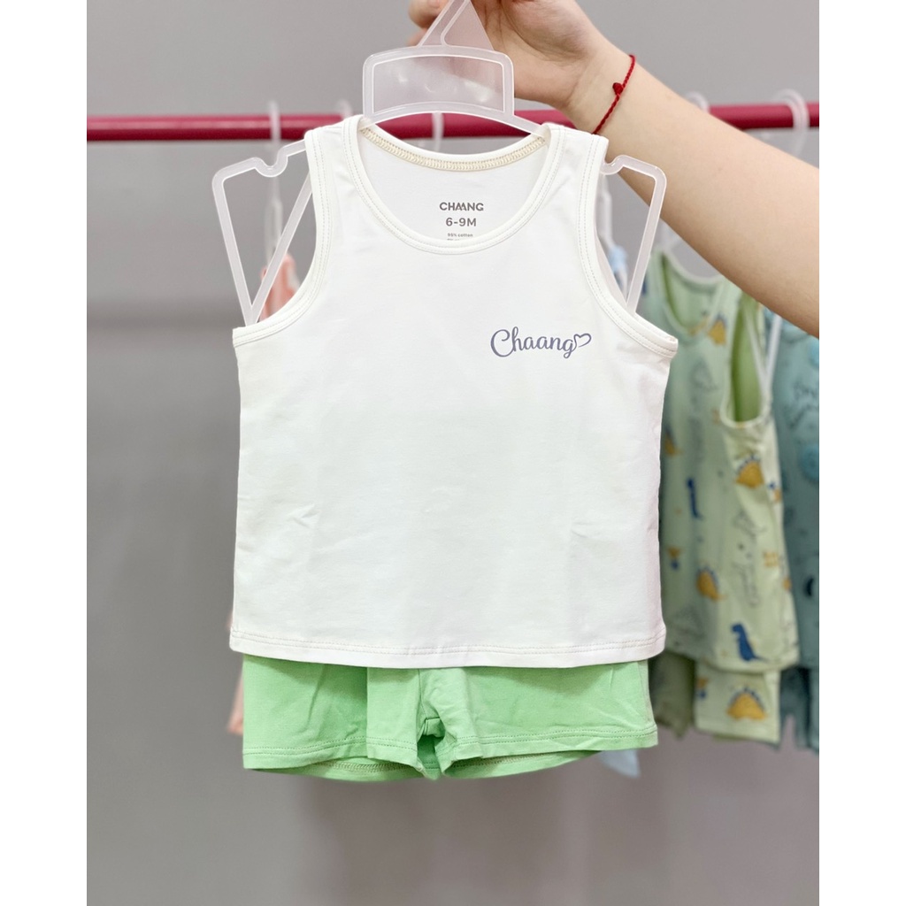 CHAANG Bộ ba lỗ cho bé trai bé gái chất cotton cao cấp mềm mịn thoáng mát