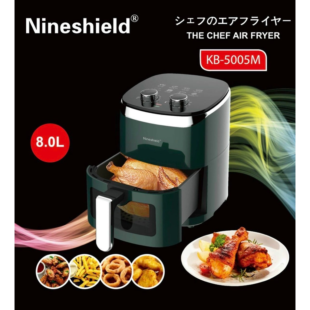 BẾP NƯỚNG/ NỒI NƯỚNG/ NỒI CHIÊN KHÔNG DẦU NINESHIELD 8 LÍT KB-5005M MẪU MỚI