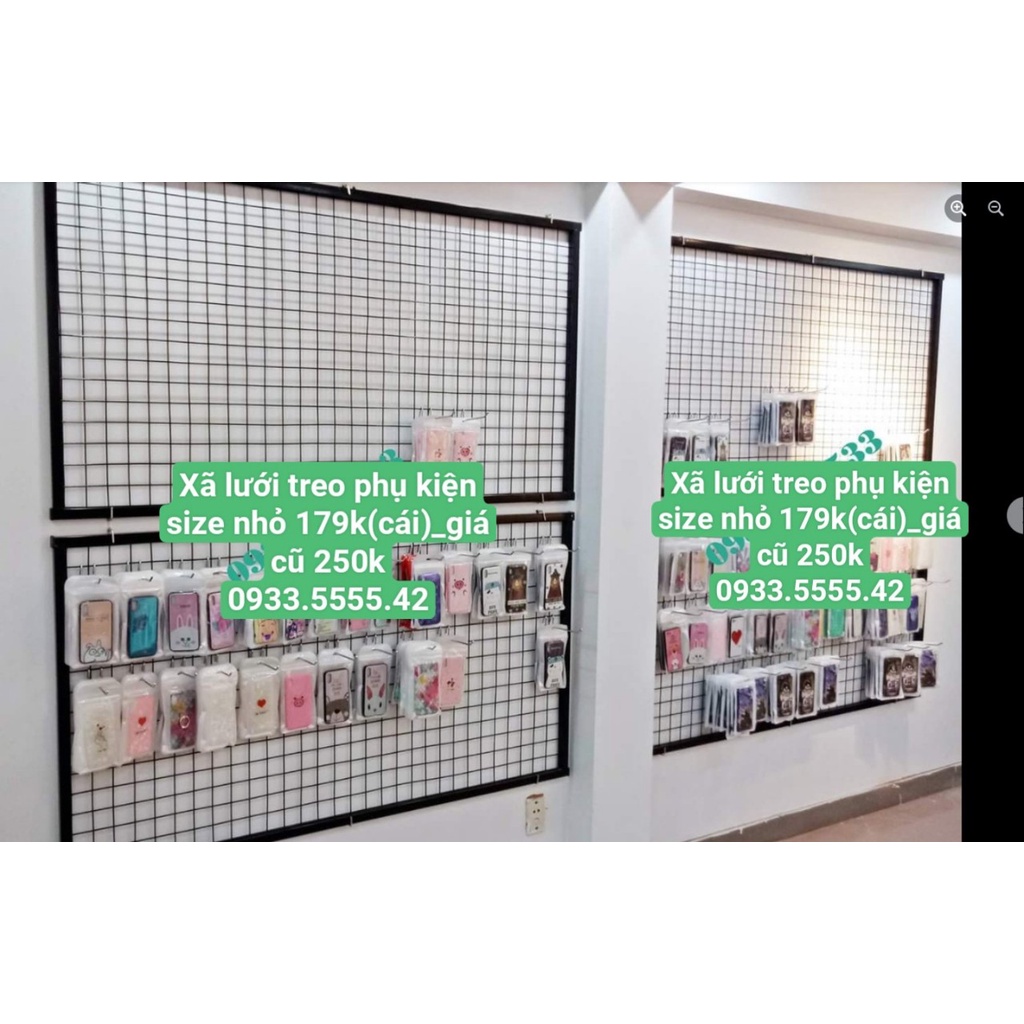 Khung lưới có chân ( loại bánh xe) - ( loại không chân) treo phụ kiện 0.5X1M4 [ FREE SHIP-RẺ] tặng 10 móc cài lưới