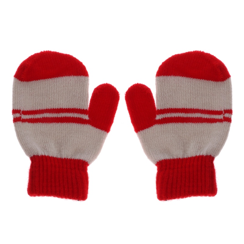Găng Tay Đan Len Co Giãn Giữ Ấm Mùa Đông Dễ Thương Cho Bé Trai + Gái