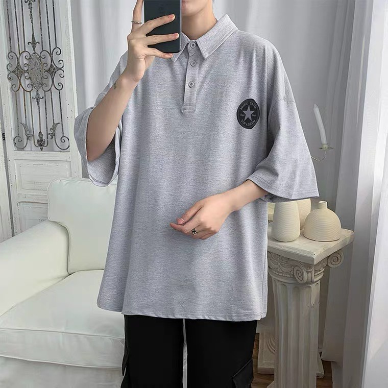 Áo Polo nam nữ Hình Ngôi Sao là điểm nhấn, chất cotton thấm hút mồ hôi, áo thun có cổ