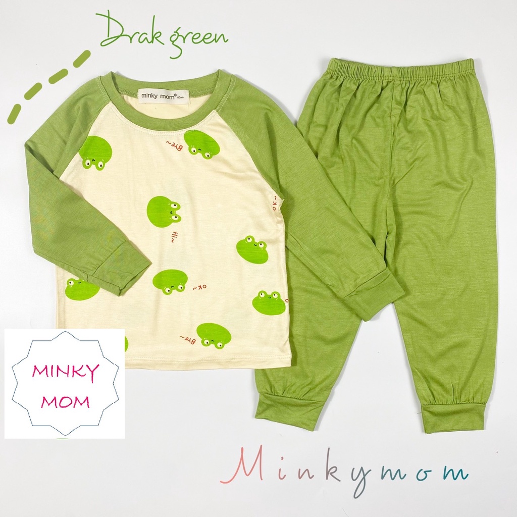 Bộ thun lạnh Minky Mom size đại tay dài quần dài 130-150 cho bé từ 3-8 tuổi