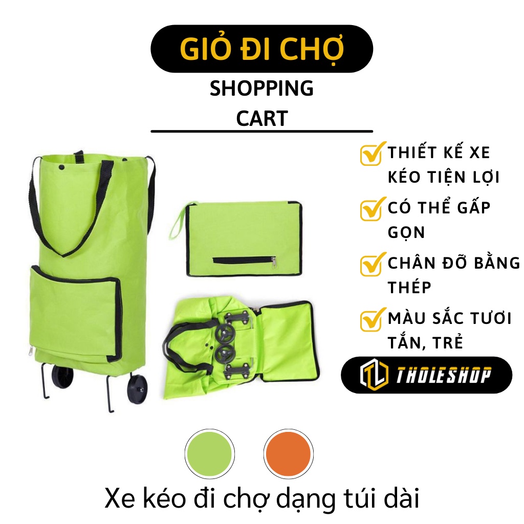Túi Kéo - Túi Xách Đi Chợ, Giỏ Đựng Đồ Đi Siêu Thị Có Bánh Xe Kéo Tiện Lợi 4011