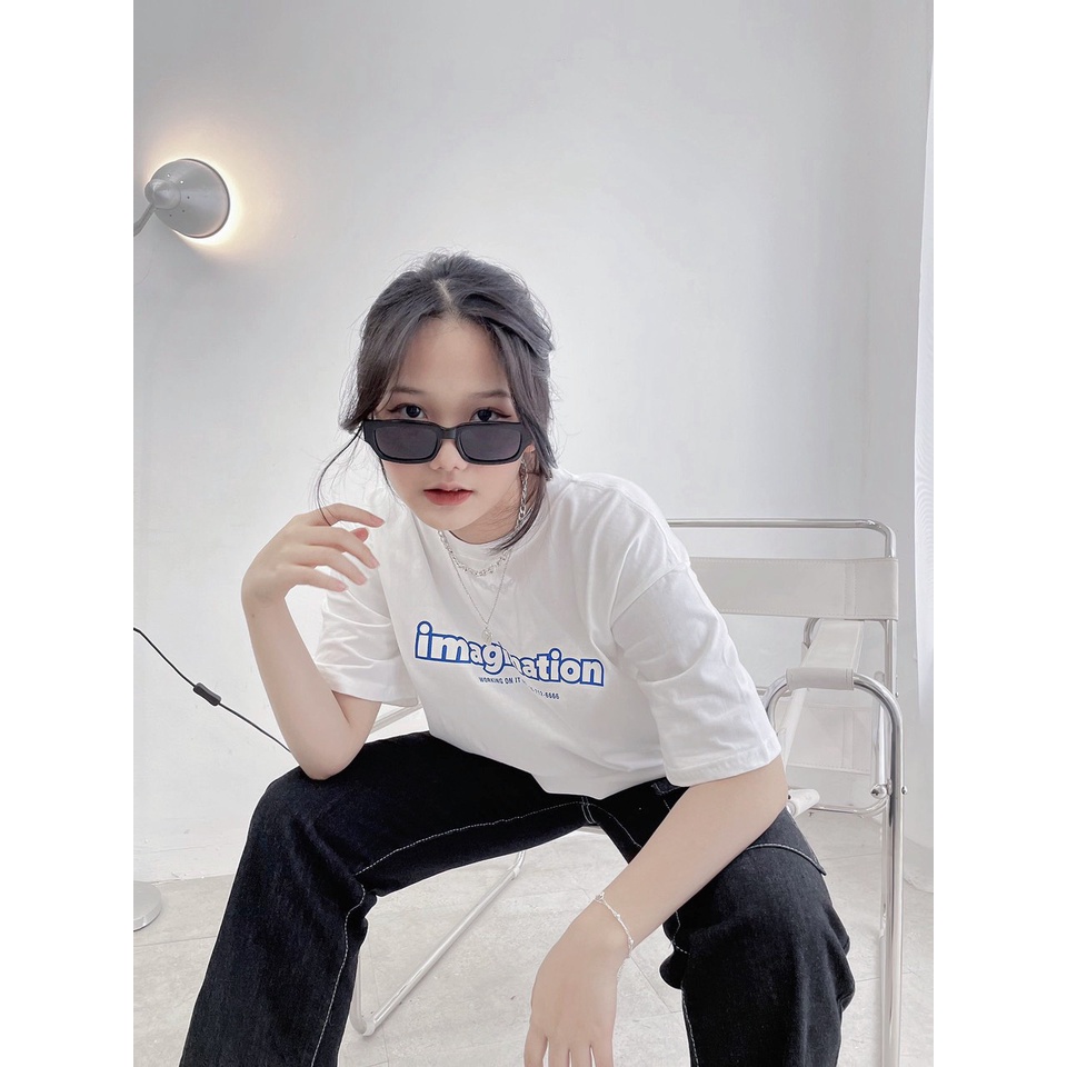 Áo Phông Unisex Form Rộng, Áo Oversize Tay Lỡ Nam Nữ In Chữ IMAGINATION Chất Liệu 100% Cotton 2 Chiều - Cest Vintage