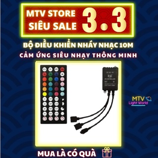 Bộ Điều Khiển 10m Đèn Led Trang Trí RGB 5050 / 3528 Cảm Biến Thu Âm Thanh Nháy Theo Nhạc + Remote 44 Phím