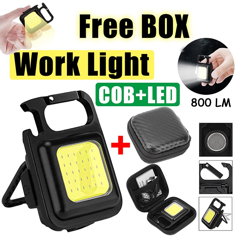 Móc Khóa Đèn LED COB Mini 3 Chế Độ Siêu Sáng Kèm Sạc USB Tiện Dụng Mang Theo Dã Ngoại