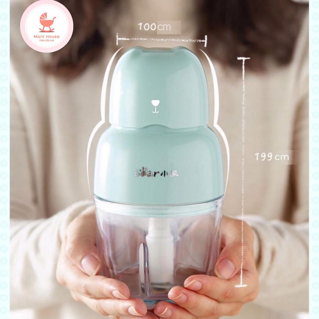 Máy Xay Thịt Ăn Dặm Cho Bé Bear GR-B03V2 0,3l Thiết Kế 3 Lưỡi Dao Sắc Bén, Chất Liệu Thuỷ Tinh Borosilicat