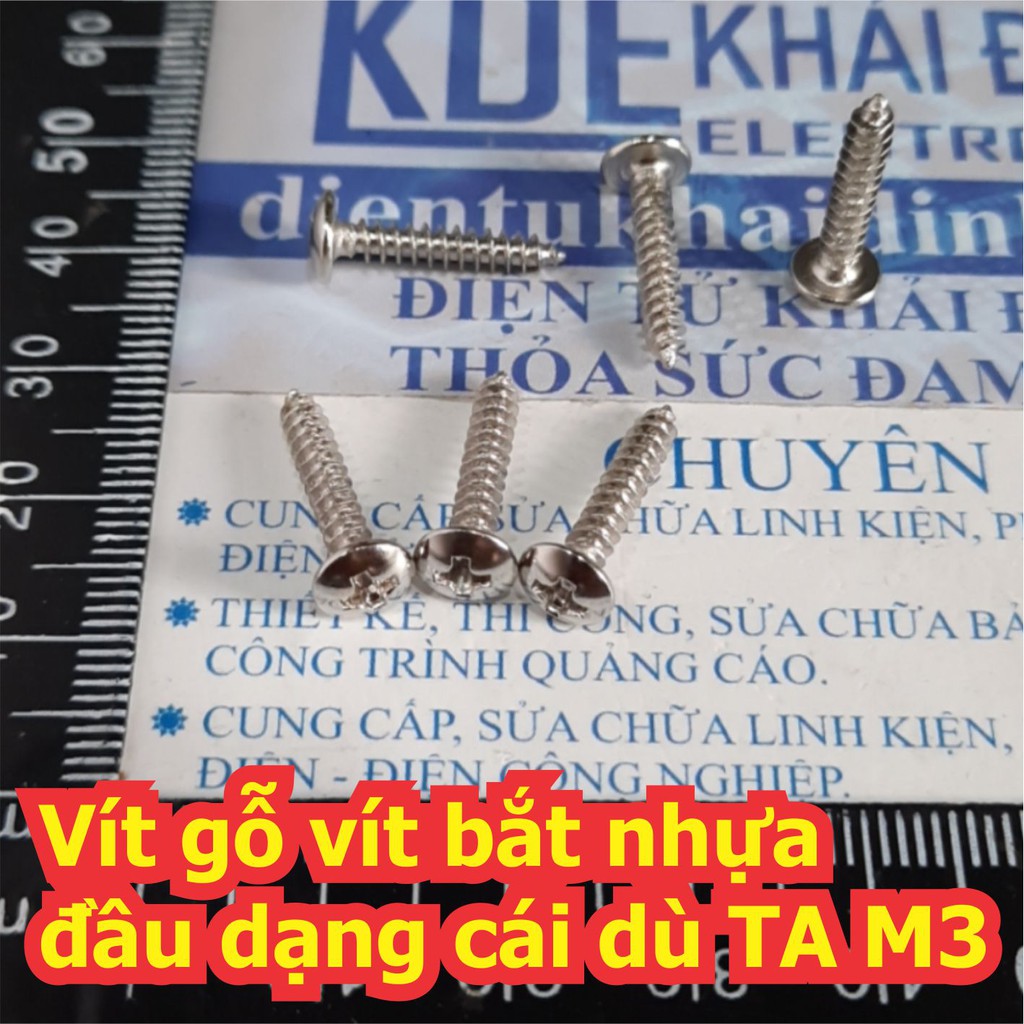 Vít gỗ vít bắt nhựa đầu dạng cái dù TA M3 M3x8mm (gói 100 cái) kde6838