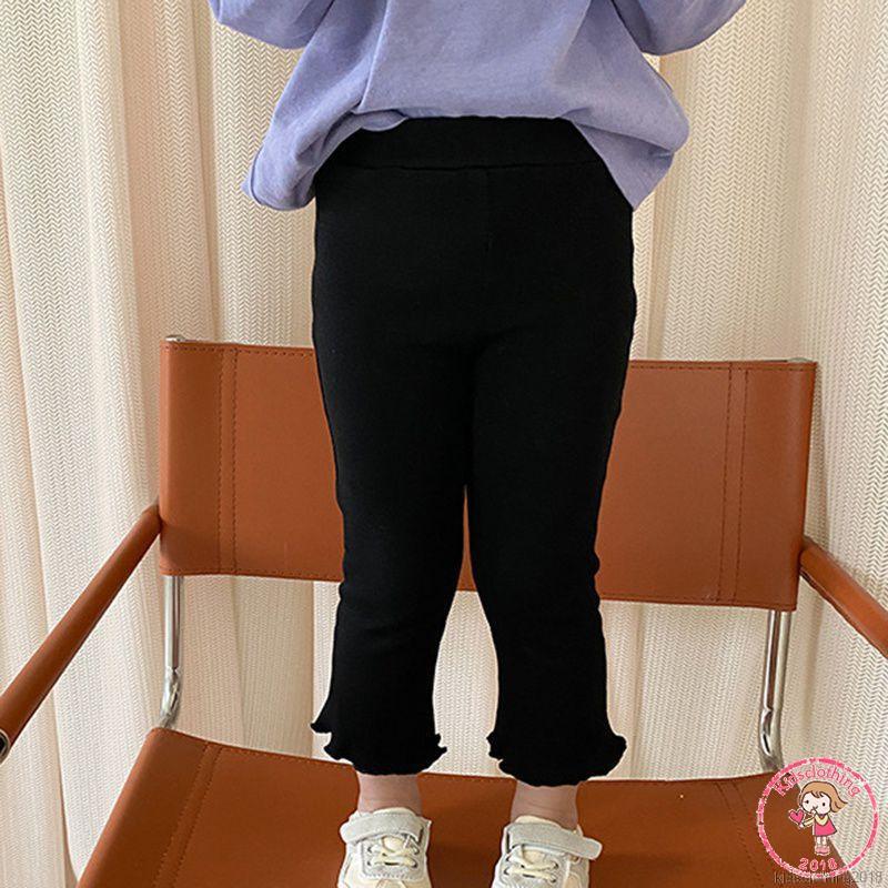 Quần Ống Loe Phối Ren Phong Cách Hàn Quốc Dành Cho Bé Gái