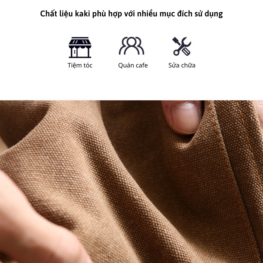 Tạp Dề Denim Cao Cấp Phong Cách Vitage, Tạp Dề Baber, Phục Vụ Quán Cafe, Gia Đình Dành Cho Nam Và Nữ - Maydecor