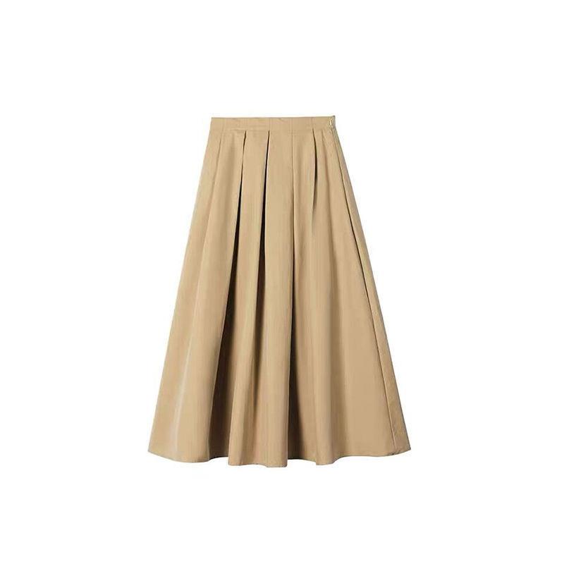 Chân Váy Chữ A Lưng Cao Phong Cách Hepburn Retro Mẫu 2021 Thời Trang Mùa Thu Cho Nữ