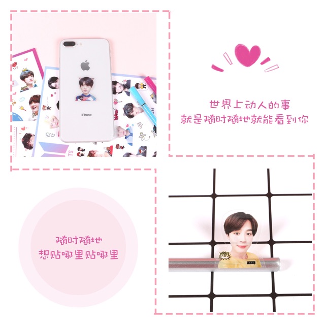Set Sticker BTS/Jungkook/V kute miếng dán