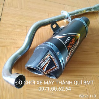 Pô độ Nobi 2 nòng Wave 110 Wave RSX kèm cổ inox - Pô Wave 110