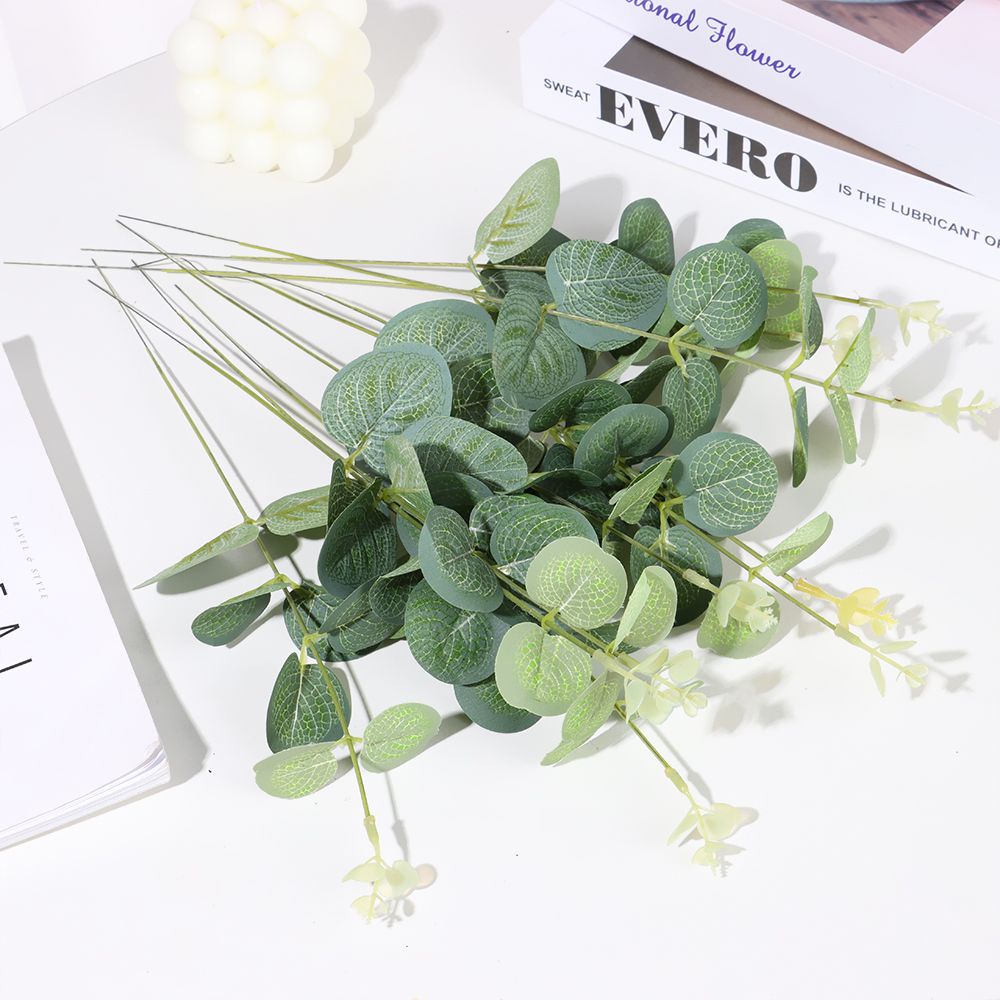 CONOPERY 10 Nhánh lá khuynh diệp nhân tạo bằng nhựa dùng trang trí nhà cửa/ tiệc tùng diy