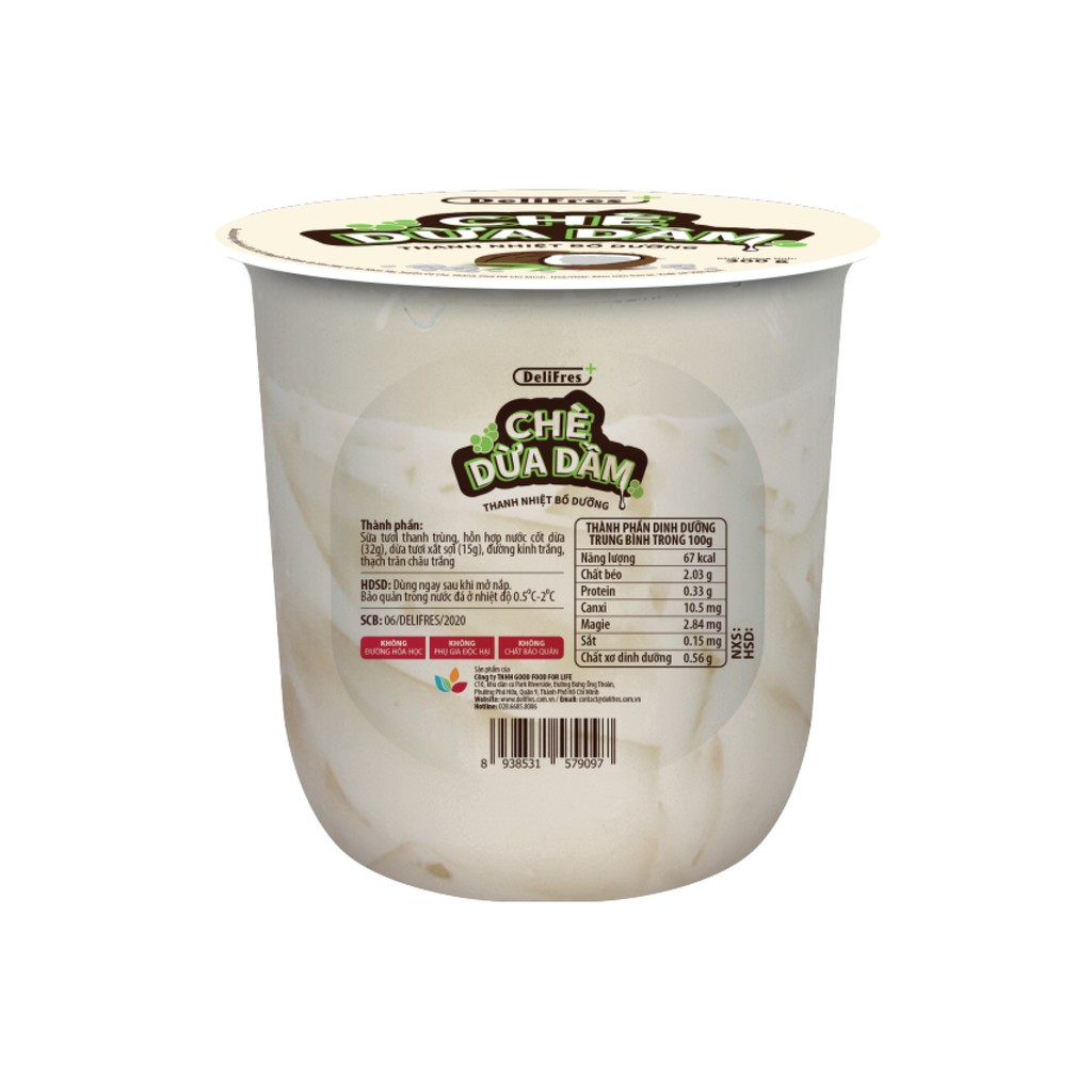 Chè Dừa Dầm Truyền Thống DeliFres+ 240g x1 Hũ(Chỉ giao HCM)