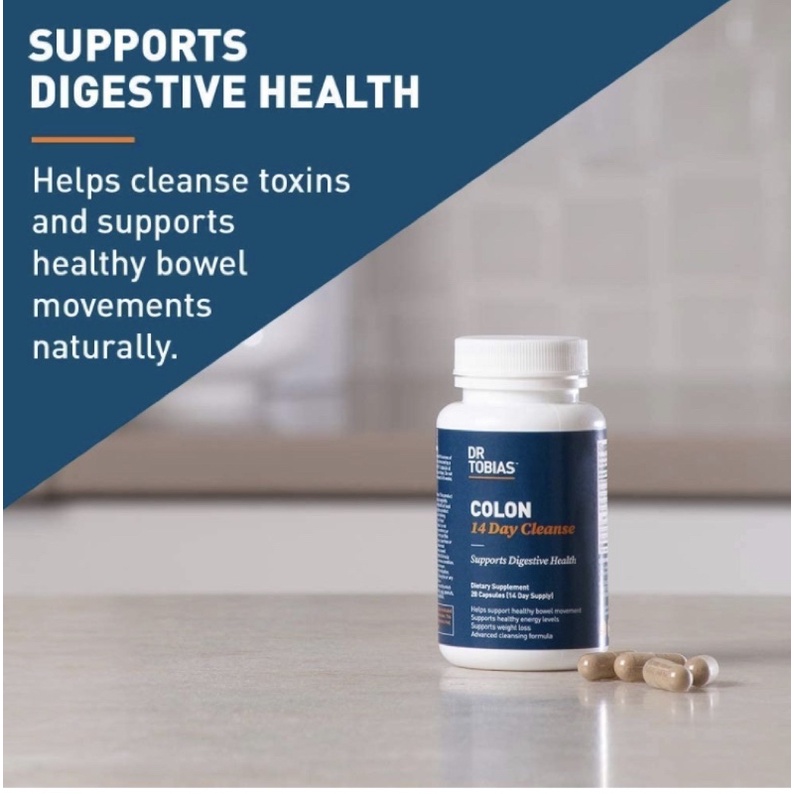 Viên uống detox, thanh lọc cơ thể, giảm cân trong 14 ngày Dr. Tobias Colon 28 viên USA