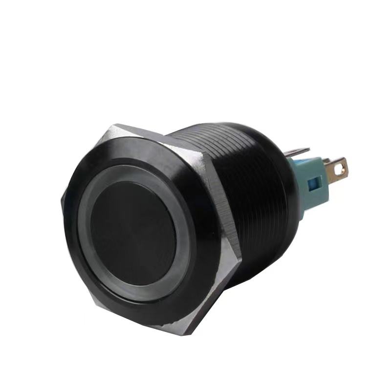 Công Tắc Nút Kim Loại 22mm Oxidized Màu Đen 12V 24V 220V Cho Đèn