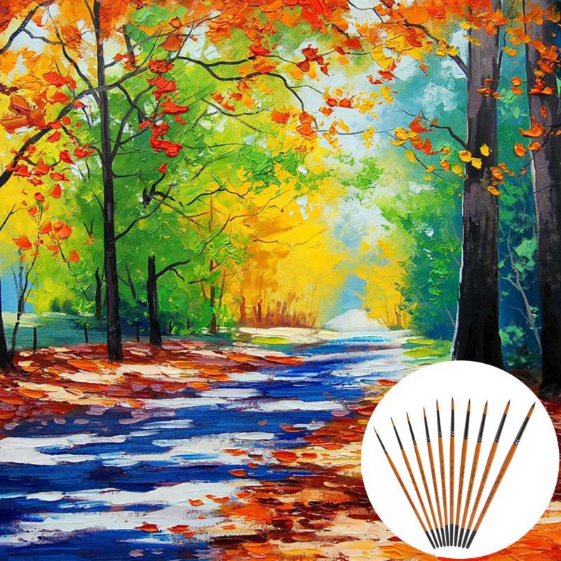 Cọ vẽ màu nước acrylic sơn dầu đầu nylon nhọn mỏng cầm tay tiện dụng