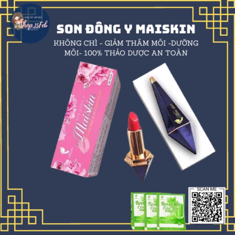 Son đông y maiskin - Son dưỡng môi và giảm thâm ,màu đẹp lâu phai