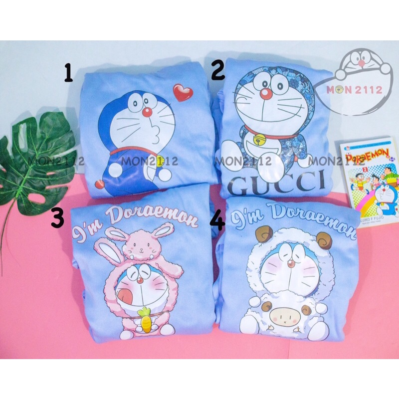 Áo khoác Doraemon Doremon thun nữ freesize 40-65kg vải nỉ mòng