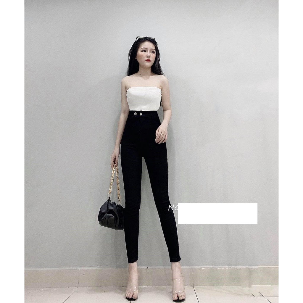 [ FREESHIP ] QUẦN SKINNY JEAN GIÃN NỮ 2 NÚT NGANG LƯNG SIÊU CAO ĐỦ MÀU ĐỦ SIZE S, M, L-NL011