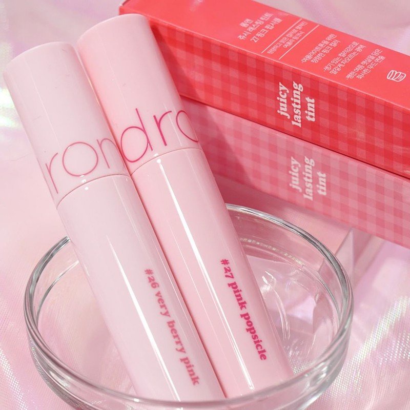 Son Tint Bóng, Siêu Lì, Căng Mọng Môi Hàn Quốc Romand Juicy Lasting Tint 5.5g (12 đỏ cherry, 13 nâu gạch)