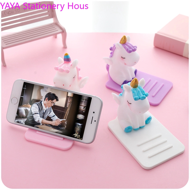 Dễ thương Unicorn PVC mềm Đế điện thoại di động Sáng tạo Phim hoạt hình Unicorn Điện thoại di động Đế máy tính bảng