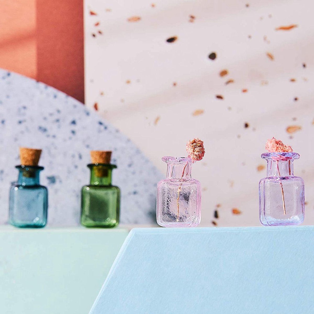 Đồ trang trí Lọ Điều Ước Mini Bằng Kính Vials Tỷ Lệ 1: 12 Dùng Để Trang Trí