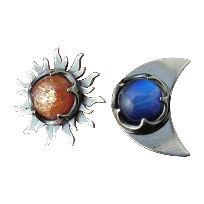 Đôi Khuyên Tai Đính Đá Mặt Trăng Mặt Trăng Thời Trang Cho Nữ