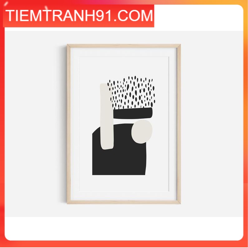 Tranh treo tường | Tranh nghệ thuật trừu tượng - Black Abstract Art Print, Black and White Abstract Art 05