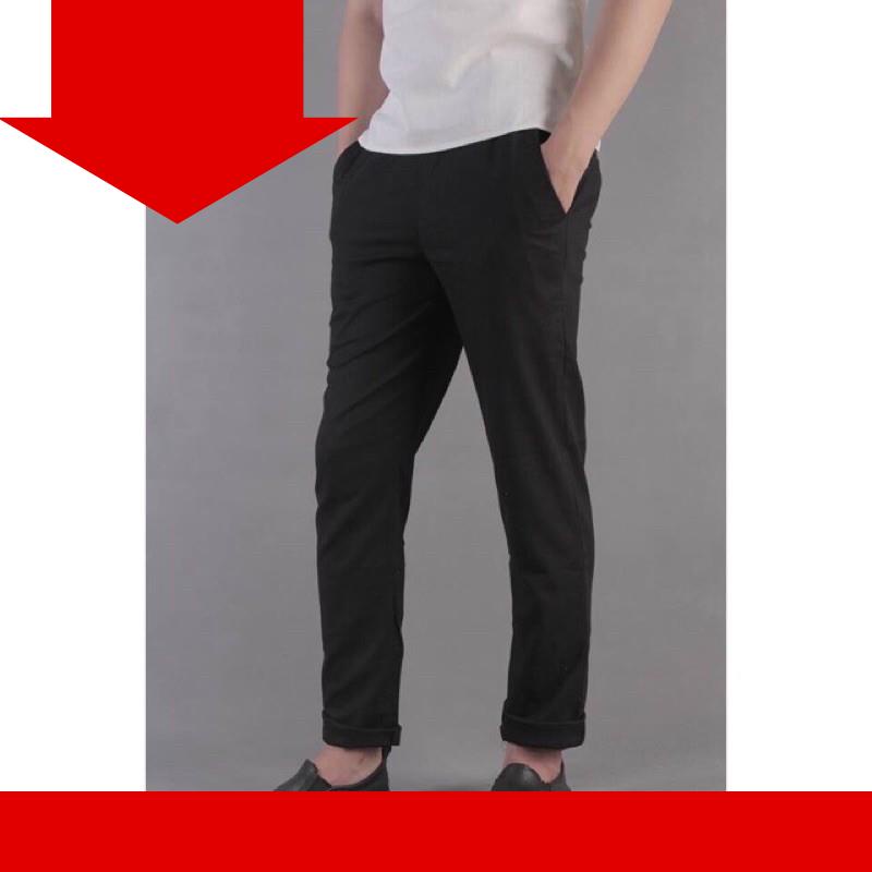 Quần đũi xước nam dáng Slimfit có cúc quần