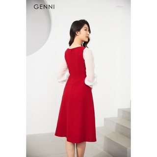 [Mã FAMALLT5 giảm 15% đơn 150k] Đầm nơ eo GV011 - Genni