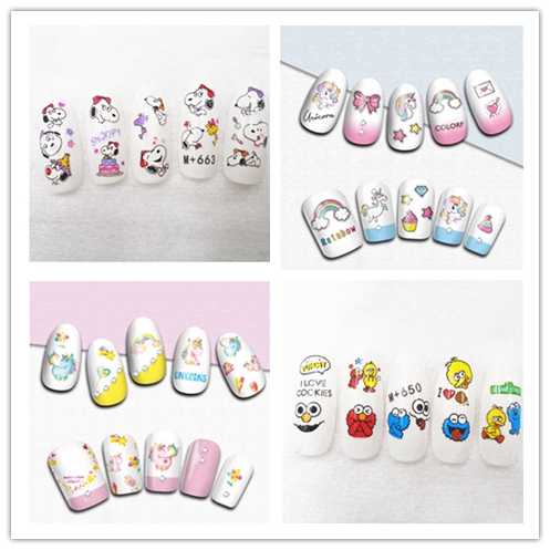 Sticker hoạt hình Kawaii 3D trang trí móng dễ thương cho bé