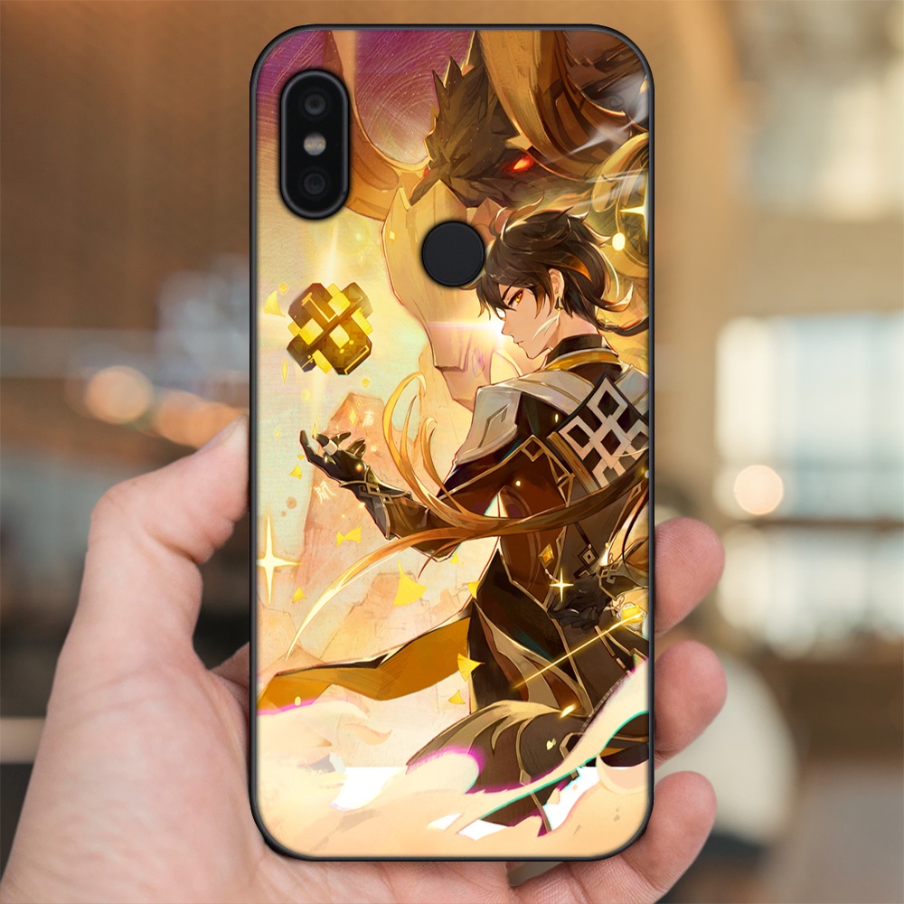 Ốp lưng Xiaomi Redmi Note 6 Pro viền đen in hình Zhongli Genshin Impact
