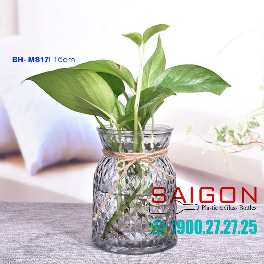 Binh hoa Thủy tinh nhiều màu sắc cao 16 cm | MS17