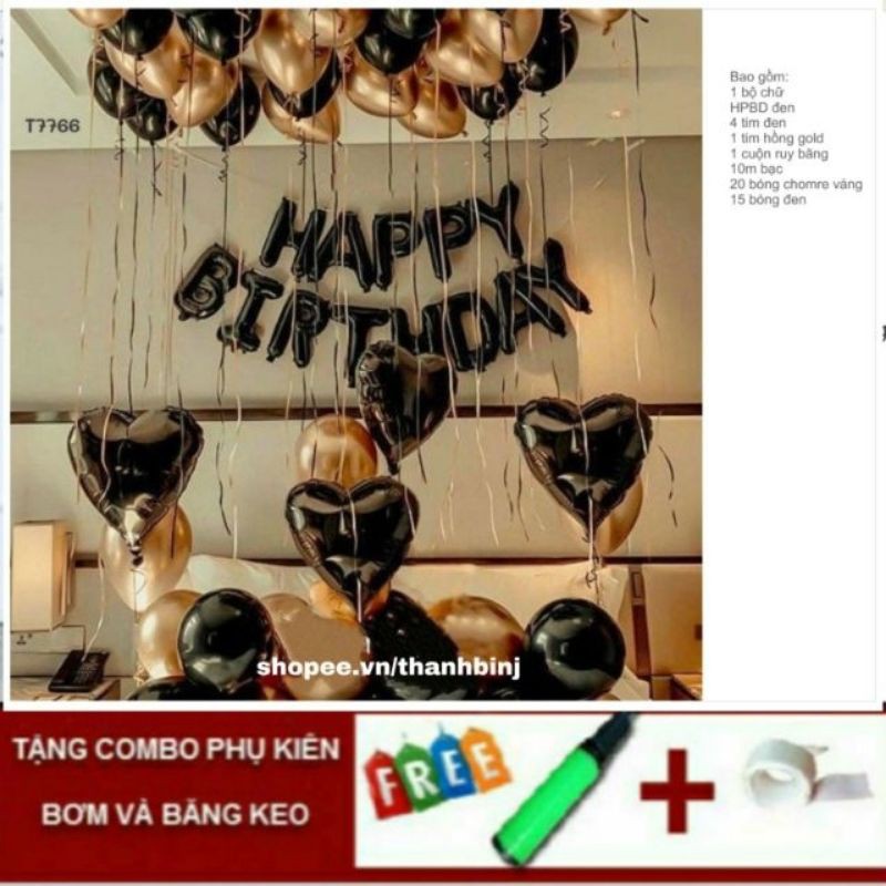 ( Tặng bơm keo ) SET BÓNG TRANG TRÍ SINH NHẬT MS175