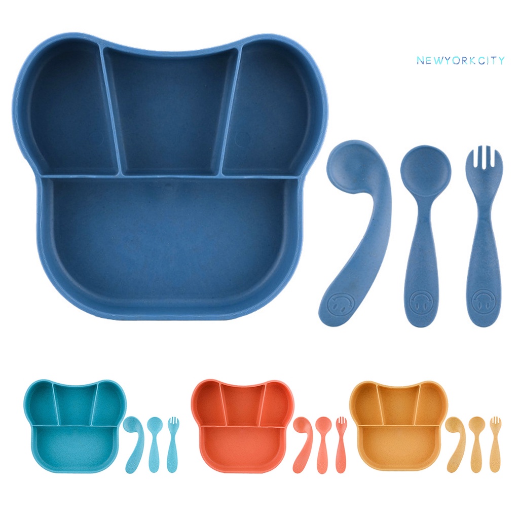 Bộ Bát Ăn + Muỗng Chất Liệu PP Không Chứa BPA An Toàn Cho Bé