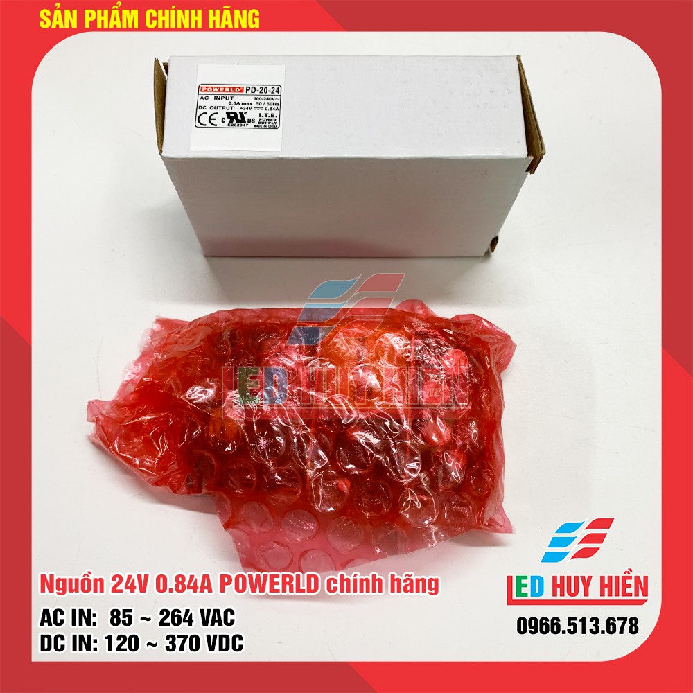 Nguồn 24v 0.84A POWERLD chính hãng, nguồn Led 24V 20W chất lượng mới 100%