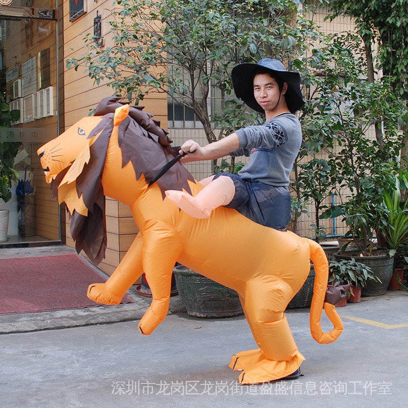 Bộ Đồ Hóa Trang Sư Tử Bơm Hơi Độc Đáo Cho Người Lớn Và Trẻ Em