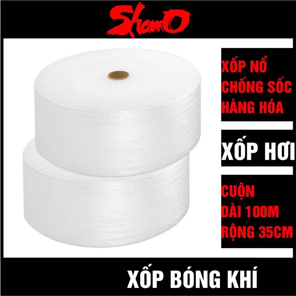 [ Cuộn 100m x 35cm ] Xốp chống sốc bóng khí dùng bọc hàng hóa dễ vỡ - Hỗ trợ vận chuyển tránh va đập – Xốp nổ - Xốp hơi