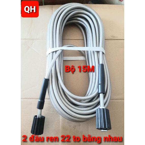 ống Dây Xịt Rửa Xe Áp Lực Cao 3 Lớp Lõi 10M-15M - 20M - Ren 22mm loại 1