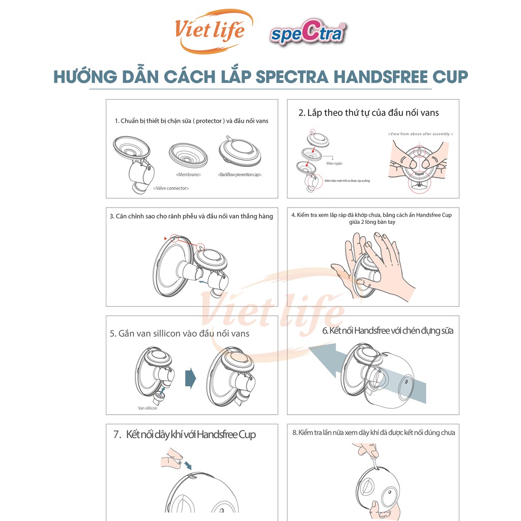 Bộ cup hút sữa rảnh tay Spectra Handsfree - Phụ kiện cho hầu hết các máy hút sữa điện